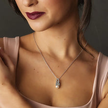 Load image into Gallery viewer, Celtic Pearl Necklace Adorned By Crystals
