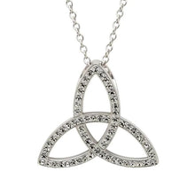 Load image into Gallery viewer, Celtic Trinity Knot Necklace Embellished With Crystals
