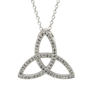 Celtic Trinity Knot Necklace Embellished With Crystals