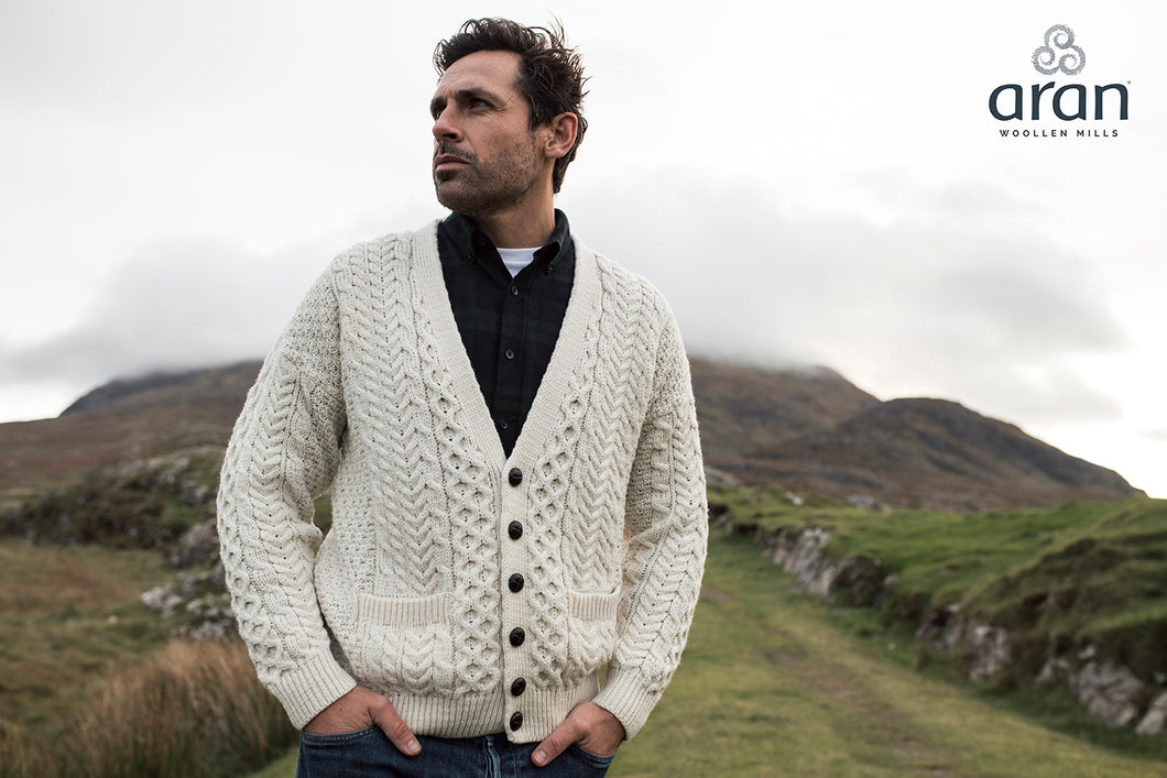 Men's Merino Wool V-Neck Cardigan