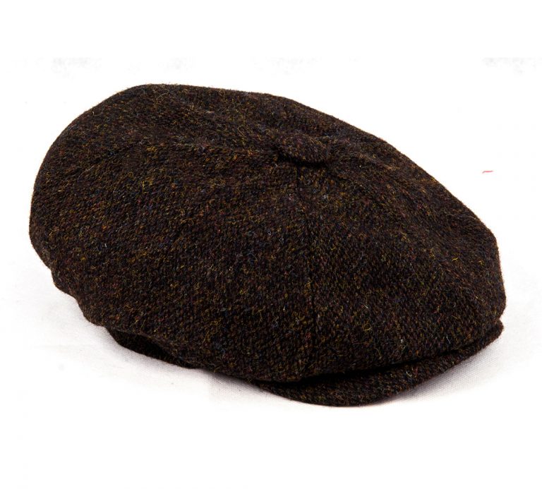 Brown Harris Tweed Peaky Newsboy 8-piece Flat Cap