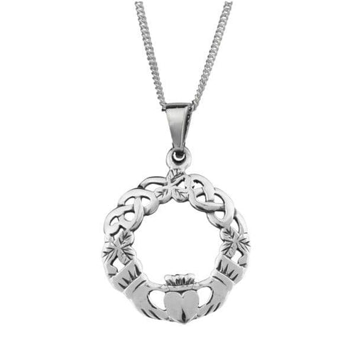 Celtic Claddagh Silver Pendant
