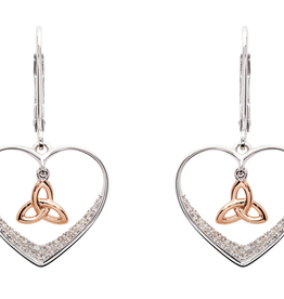 Shanore Rose Gold Plate Trinity Drop Earrings