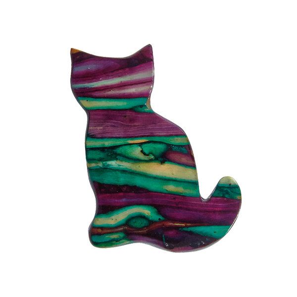 Heathergems Cat Brooch