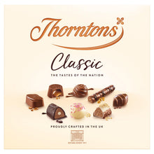 Load image into Gallery viewer, Thorntons Classic Collection Milk, Dark &amp; White Chocolate Gift Box 262g
