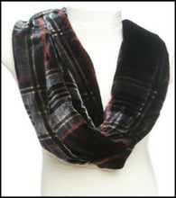 Load image into Gallery viewer, Tartan Infinity Silk Velvet Scarf
