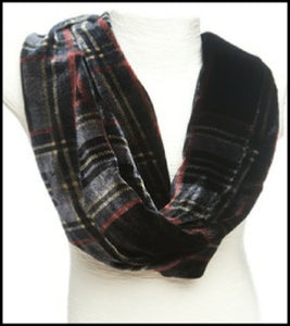Tartan Infinity Silk Velvet Scarf