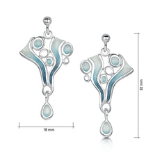 Load image into Gallery viewer, Arctic Stream Drop Earrings in Arctic Blue Enamel
