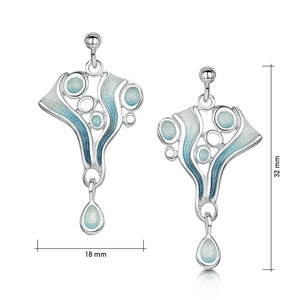 Arctic Stream Drop Earrings in Arctic Blue Enamel