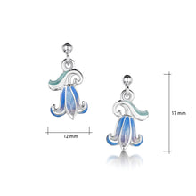 Load image into Gallery viewer, Bluebell Enamel Drop Earrings in Sterling Silver
