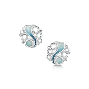 Arctic Stream Stud Earrings in Arctic Blue Enamel