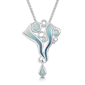 Arctic Stream Droplet Pendant in Arctic Blue Enamel
