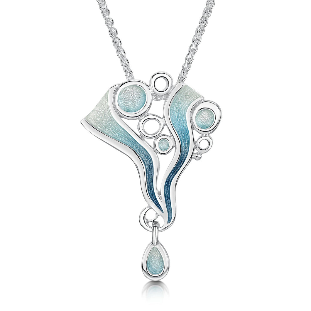 Arctic Stream Droplet Pendant in Arctic Blue Enamel