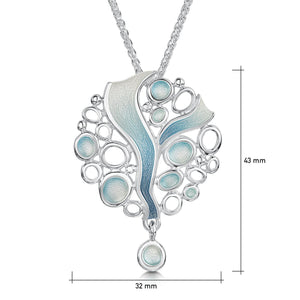 Arctic Stream Droplet Dress Pendant in Arctic Blue Enamel