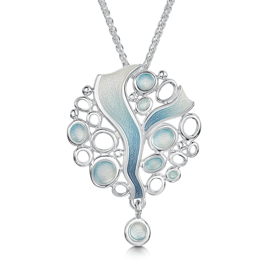 Arctic Stream Droplet Dress Pendant in Arctic Blue Enamel