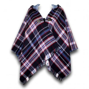 Tartan Poncho with hood
