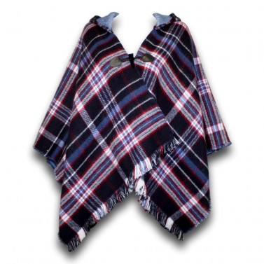 Tartan Poncho with hood