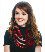 Load image into Gallery viewer, Tartan Infinity Silk Velvet Scarf
