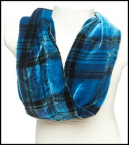 Tartan Infinity Silk Velvet Scarf