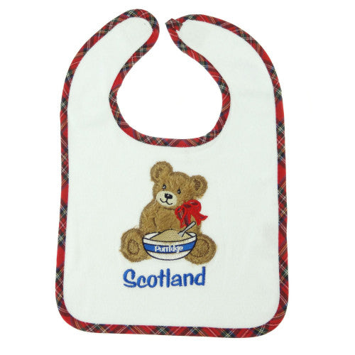 Embroidered Bib - Teddy with Porridge